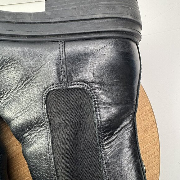 Steve Madden Black Leather Chelsea-Style LOLLA Ankle‎ Boots Size 10M Rubber Sole - Picture 6 of 9